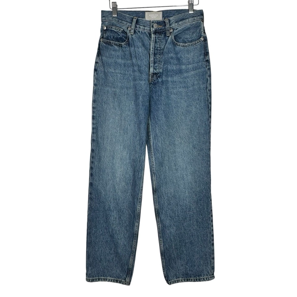 Everlane 90s Way High Jeans 27 Long High Rise Straight Leg Vintage Wash Denim